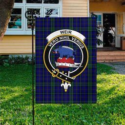 Scottish Weir Tartan Flag with Family Crest - Tartan Garden Flag Scottish Plaid Tartan Plaid - ScotsTee - scotstee.com