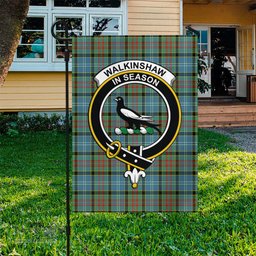 Scottish Walkinshaw Tartan Flag with Family Crest - Tartan Garden Flag Scottish Plaid Tartan Plaid - ScotsTee - scotstee.com
