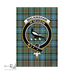 Scottish Walkinshaw Tartan Flag with Family Crest - Tartan Garden Flag Scottish Plaid Tartan Plaid - ScotsTee - scotstee.com