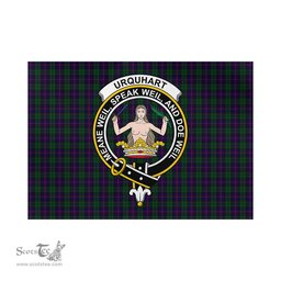 Scottish Urquhart Tartan Flag with Family Crest - Tartan Garden Flag Scottish Plaid Tartan Plaid - ScotsTee - scotstee.com