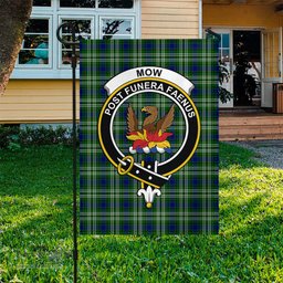 Scottish Mow Tartan Flag with Family Crest - Tartan Garden Flag Scottish Plaid Tartan Plaid - ScotsTee - scotstee.com