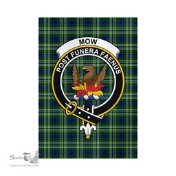 Scottish Mow Tartan Flag with Family Crest - Tartan Garden Flag Scottish Plaid Tartan Plaid - ScotsTee - scotstee.com