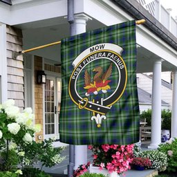 Scottish Mow Tartan Flag with Family Crest - Tartan Garden Flag Scottish Plaid Tartan Plaid - ScotsTee - scotstee.com
