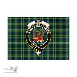 Scottish Mow Tartan Flag with Family Crest - Tartan Garden Flag Scottish Plaid Tartan Plaid - ScotsTee - scotstee.com