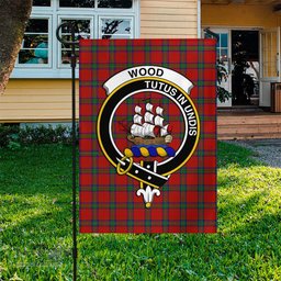 Scottish Wood Dress Tartan Flag with Family Crest - Tartan Garden Flag Scottish Plaid Tartan Plaid - ScotsTee - scotstee.com