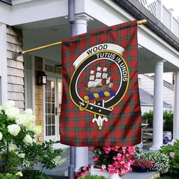 Scottish Wood Dress Tartan Flag with Family Crest - Tartan Garden Flag Scottish Plaid Tartan Plaid - ScotsTee - scotstee.com