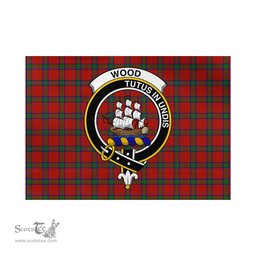 Scottish Wood Dress Tartan Flag with Family Crest - Tartan Garden Flag Scottish Plaid Tartan Plaid - ScotsTee - scotstee.com