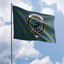 Scottish Turnbull Hunting Tartan Flag with Family Crest - Tartan Garden Flag Scottish Plaid Tartan Plaid - ScotsTee - scotstee.com