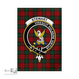 Scottish Stewart of Atholl Tartan Flag with Family Crest - Tartan Garden Flag Scottish Plaid Tartan Plaid - ScotsTee - scotstee.com