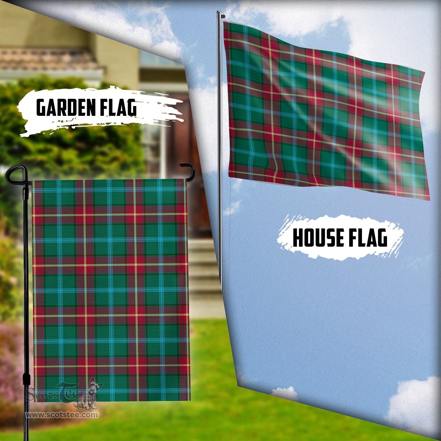 Scottish Manitoba Province Canada Tartan Flag - Tartan Garden Flag Scottish Plaid Tartan Plaid - ScotsTee - scotstee.com