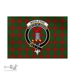 Scottish Middleton Tartan Flag with Family Crest - Tartan Garden Flag Scottish Plaid Tartan Plaid - ScotsTee - scotstee.com