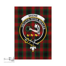 Scottish Skene of Cromar Black Tartan Flag with Family Crest - Tartan Garden Flag Scottish Plaid Tartan Plaid - ScotsTee - scotstee.com