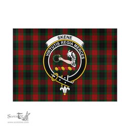 Scottish Skene of Cromar Black Tartan Flag with Family Crest - Tartan Garden Flag Scottish Plaid Tartan Plaid - ScotsTee - scotstee.com