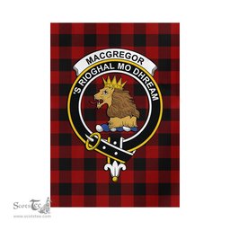 Scottish Rob Roy Macgregor Tartan Flag with Family Crest - Tartan Garden Flag Scottish Plaid Tartan Plaid - ScotsTee - scotstee.com