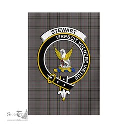Scottish Stewart Grey Tartan Flag with Family Crest - Tartan Garden Flag Scottish Plaid Tartan Plaid - ScotsTee - scotstee.com