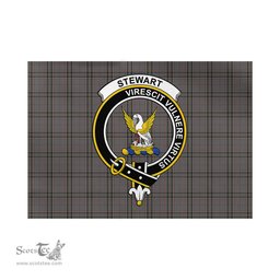 Scottish Stewart Grey Tartan Flag with Family Crest - Tartan Garden Flag Scottish Plaid Tartan Plaid - ScotsTee - scotstee.com