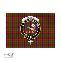 Scottish Skene Modern Tartan Flag with Family Crest - Tartan Garden Flag Scottish Plaid Tartan Plaid - ScotsTee - scotstee.com
