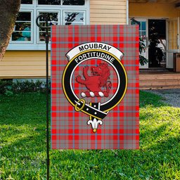 Scottish Moubray Tartan Flag with Family Crest - Tartan Garden Flag Scottish Plaid Tartan Plaid - ScotsTee - scotstee.com