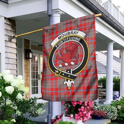 Scottish Moubray Tartan Flag with Family Crest - Tartan Garden Flag Scottish Plaid Tartan Plaid - ScotsTee - scotstee.com