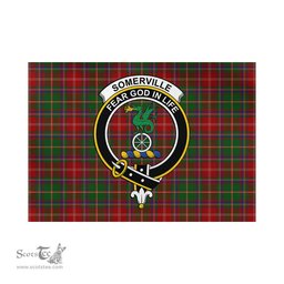 Scottish Somerville Tartan Flag with Family Crest - Tartan Garden Flag Scottish Plaid Tartan Plaid - ScotsTee - scotstee.com