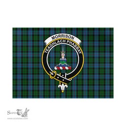 Scottish Morrison Society Tartan Flag with Family Crest - Tartan Garden Flag Scottish Plaid Tartan Plaid - ScotsTee - scotstee.com