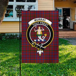Scottish Murray of Tullibardine Tartan Flag with Family Crest - Tartan Garden Flag Scottish Plaid Tartan Plaid - ScotsTee - scotstee.com