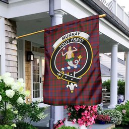 Scottish Murray of Tullibardine Tartan Flag with Family Crest - Tartan Garden Flag Scottish Plaid Tartan Plaid - ScotsTee - scotstee.com