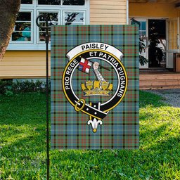 Scottish Paisley Tartan Flag with Family Crest - Tartan Garden Flag Scottish Plaid Tartan Plaid - ScotsTee - scotstee.com
