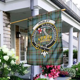 Scottish Paisley Tartan Flag with Family Crest - Tartan Garden Flag Scottish Plaid Tartan Plaid - ScotsTee - scotstee.com