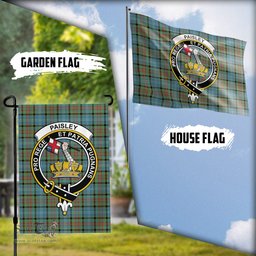 Scottish Paisley Tartan Flag with Family Crest - Tartan Garden Flag Scottish Plaid Tartan Plaid - ScotsTee - scotstee.com