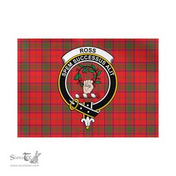 Scottish Ross Modern Tartan Flag with Family Crest - Tartan Garden Flag Scottish Plaid Tartan Plaid - ScotsTee - scotstee.com