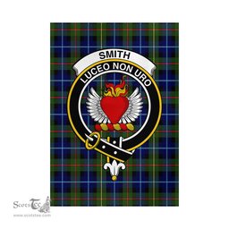 Scottish Smith Modern Tartan Flag with Family Crest - Tartan Garden Flag Scottish Plaid Tartan Plaid - ScotsTee - scotstee.com