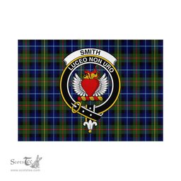Scottish Smith Modern Tartan Flag with Family Crest - Tartan Garden Flag Scottish Plaid Tartan Plaid - ScotsTee - scotstee.com