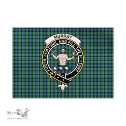 Scottish Murray of Atholl Ancient Tartan Flag with Family Crest - Tartan Garden Flag Scottish Plaid Tartan Plaid - ScotsTee - scotstee.com