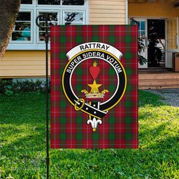Scottish Rattray Tartan Flag with Family Crest - Tartan Garden Flag Scottish Plaid Tartan Plaid - ScotsTee - scotstee.com