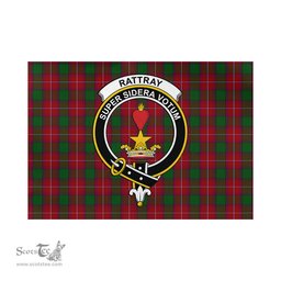 Scottish Rattray Tartan Flag with Family Crest - Tartan Garden Flag Scottish Plaid Tartan Plaid - ScotsTee - scotstee.com