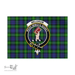Scottish Meldrum Tartan Flag with Family Crest - Tartan Garden Flag Scottish Plaid Tartan Plaid - ScotsTee - scotstee.com