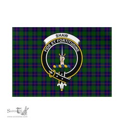Scottish Shaw Modern Tartan Flag with Family Crest - Tartan Garden Flag Scottish Plaid Tartan Plaid - ScotsTee - scotstee.com