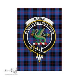 Scottish Maule Tartan Flag with Family Crest - Tartan Garden Flag Scottish Plaid Tartan Plaid - ScotsTee - scotstee.com