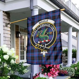 Scottish Maule Tartan Flag with Family Crest - Tartan Garden Flag Scottish Plaid Tartan Plaid - ScotsTee - scotstee.com