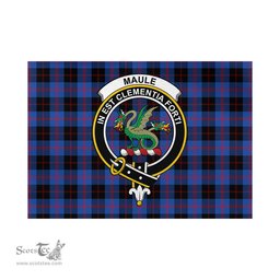 Scottish Maule Tartan Flag with Family Crest - Tartan Garden Flag Scottish Plaid Tartan Plaid - ScotsTee - scotstee.com