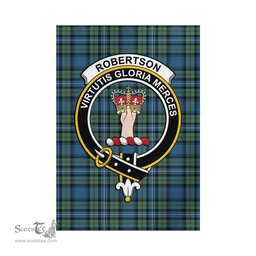 Scottish Robertson Hunting Ancient Tartan Flag with Family Crest - Tartan Garden Flag Scottish Plaid Tartan Plaid - ScotsTee - scotstee.com