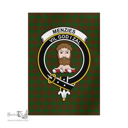 Scottish Menzies Tartan Flag with Family Crest - Tartan Garden Flag Scottish Plaid Tartan Plaid - ScotsTee - scotstee.com