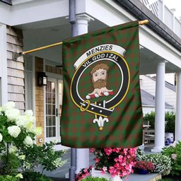 Scottish Menzies Tartan Flag with Family Crest - Tartan Garden Flag Scottish Plaid Tartan Plaid - ScotsTee - scotstee.com