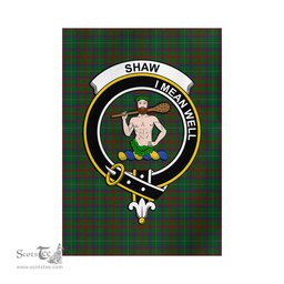 Scottish Shaw of Tordarroch Green Hunting Tartan Flag with Family Crest - Tartan Garden Flag Scottish Plaid Tartan Plaid - ScotsTee - scotstee.com
