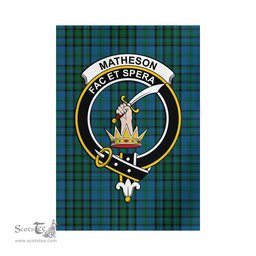 Scottish Matheson Hunting Tartan Flag with Family Crest - Tartan Garden Flag Scottish Plaid Tartan Plaid - ScotsTee - scotstee.com