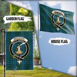 Scottish Matheson Hunting Tartan Flag with Family Crest - Tartan Garden Flag Scottish Plaid Tartan Plaid - ScotsTee - scotstee.com
