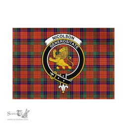 Scottish Nicolson Ancient Tartan Flag with Family Crest - Tartan Garden Flag Scottish Plaid Tartan Plaid - ScotsTee - scotstee.com