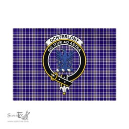 Scottish Ochterlony Tartan Flag with Family Crest - Tartan Garden Flag Scottish Plaid Tartan Plaid - ScotsTee - scotstee.com