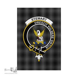 Scottish Stewart Mourning Tartan Flag with Family Crest - Tartan Garden Flag Scottish Plaid Tartan Plaid - ScotsTee - scotstee.com